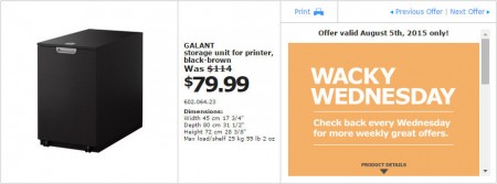 IKEA - Edmonton Wacky Wednesday Deal of the Day (Aug 5) A
