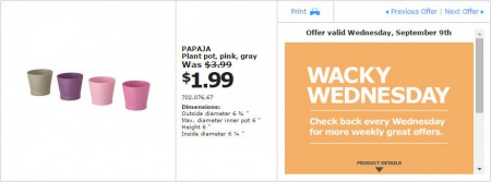 IKEA - Edmonton Wacky Wednesday Deal of the Day (Sept 9) B