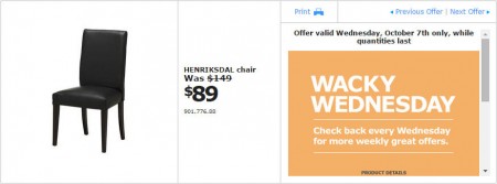 IKEA - Edmonton Wacky Wednesday Deal of the Day (Oct 7) C