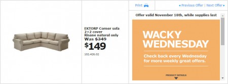 IKEA - Edmonton Wacky Wednesday Deal of the Day (Nov 18) C