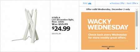 IKEA - Edmonton Wacky Wednesday Deal of the Day (Dec 2) A