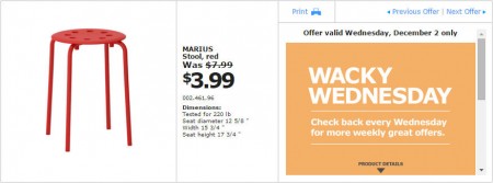 IKEA - Edmonton Wacky Wednesday Deal of the Day (Dec 2) D