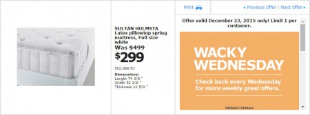 IKEA - Edmonton Wacky Wednesday Deal of the Day (Dec 23) A