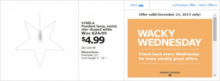 IKEA - Edmonton Wacky Wednesday Deal of the Day (Dec 23) C