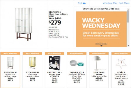 IKEA - Edmonton Wacky Wednesday Deal of the Day (Dec 9)
