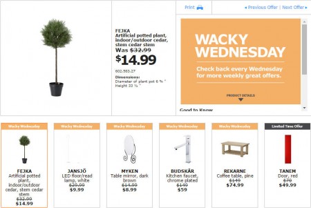 IKEA - Edmonton Wacky Wednesday Deal of the Day (Jan 13)