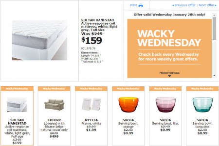 IKEA - Edmonton Wacky Wednesday Deal of the Day (Jan 20)