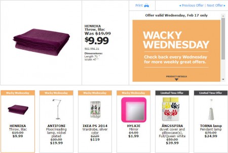 IKEA - Edmonton Wacky Wednesday Deal of the Day (Feb 17)