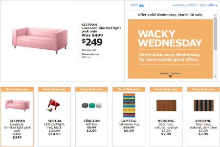 IKEA - Edmonton Wacky Wednesday Deal of the Day (Mar 30)