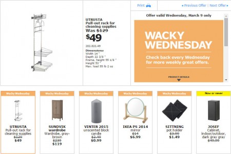 IKEA - Edmonton Wacky Wednesday Deal of the Day (Mar 9)