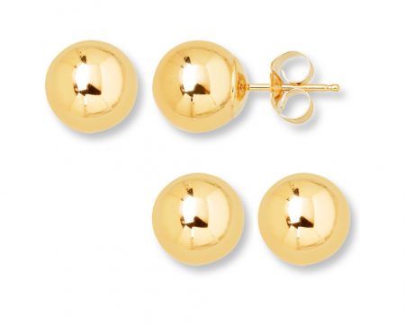 Gold Plated Ball Stud Earrings