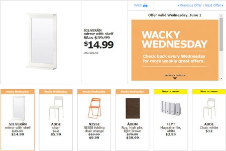 IKEA - Edmonton Wacky Wednesday Deal of the Day (June 1)