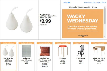 IKEA - Edmonton Wacky Wednesday Deal of the Day (May 4)