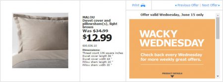 IKEA - Edmonton Wacky Wednesday Deal of the Day (June 15) C