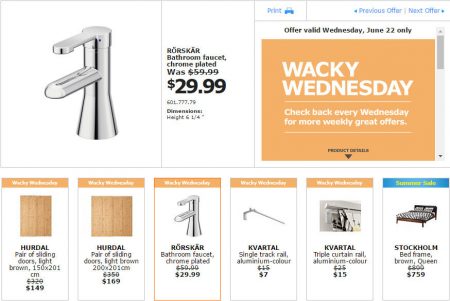 IKEA - Edmonton Wacky Wednesday Deal of the Day (June 22)