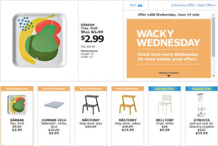 IKEA - Edmonton Wacky Wednesday Deal of the Day (June 29)