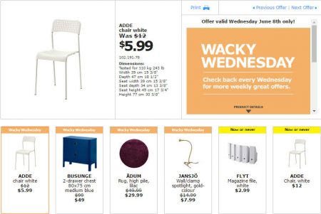 IKEA - Edmonton Wacky Wednesday Deal of the Day (June 8)