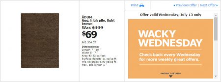IKEA - Edmonton Wacky Wednesday Deal of the Day (July 13) A