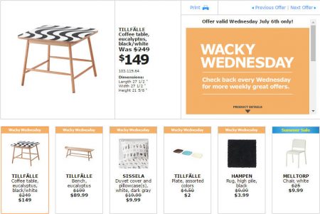 IKEA - Edmonton Wacky Wednesday Deal of the Day (July 6)